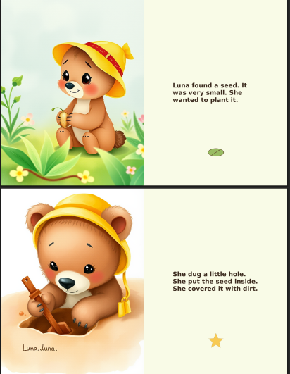 Luna children's book spread